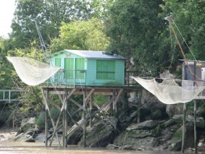 One of the many fishing huts on stilts